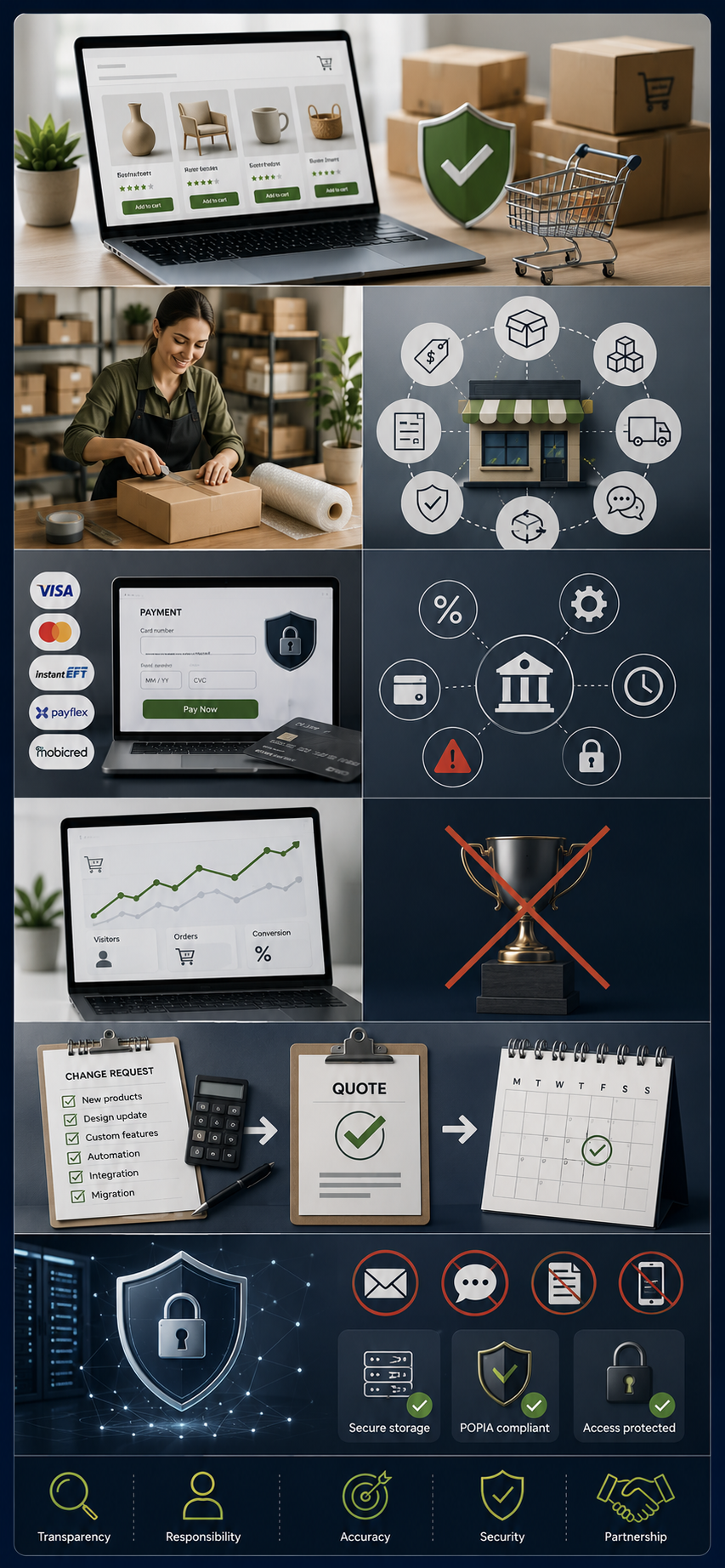 E-commerce website support, updates and store management guidance